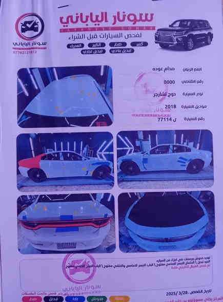 السلام عليكم جارجر البيع موديل 18اصل مكينه 3600 تو ويل مكينه وكير مكفولت لغود حادث جاملغ خلفي بأمريكا بس بجم كبس رقمه بغداد السياره حلوه وقبل فتره مسويله ادامه بولش نانو سيراميك لغرفه كله السعر 195 وبيه مجال مكان بغداد الشعب حي البساتين رقم ***********
