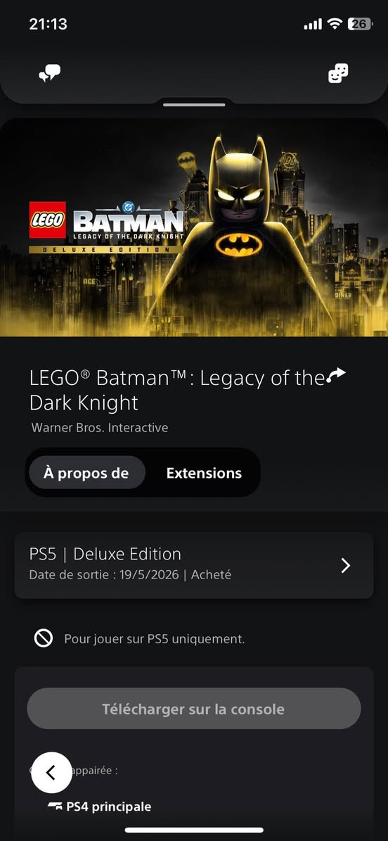 Compte disponible 
Ps5 principal 
Full accès


**إذا كنت صاحب هذا الإعلان وتريد حذفه لأي سبب، رجاءا أرسل رسالة إلى الدعم الفني**