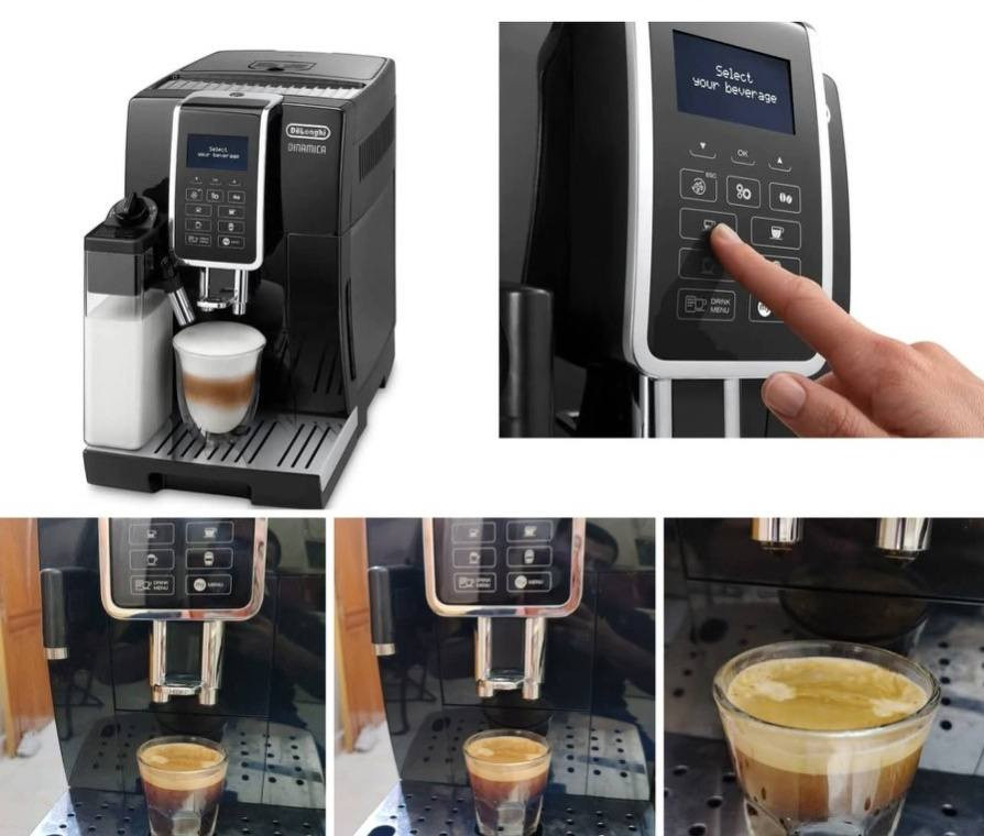 مكينة قهوة اوتوماتيك دولنجي دنياميكا (المنشأ إيطالي في إيطاليا)  سعر 400 الف وبيه مجال قليل. ***********
