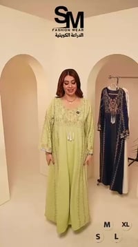 دراعه قماش • مقاسات S-2XL • فستقي خردلي وردي