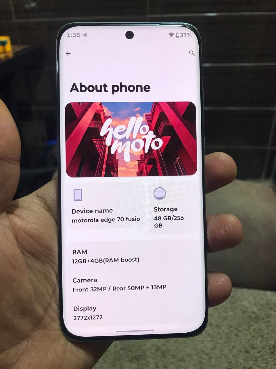 موتورولا ايدج 70 فيوجن
Motorola Edge 70 Fusion
جهاز جديد صار اسبوع مشتري 
ذاكره 256
رام 12
نظافة 100%
العنوان بغداد الكرخ
السعر 450 الف


**إذا كنت صاحب هذا الإعلان وتريد حذفه لأي سبب، رجاءا أرسل رسالة إلى الدعم الفني**