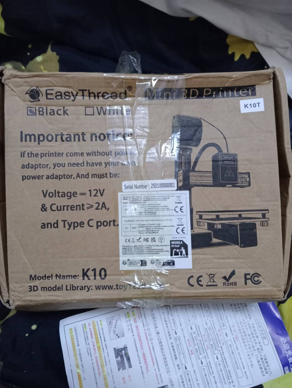 طابعة EasyThreed k10 Mini ثلاثية الأبعاد.
سعرها 50 الف جديد ويا ميموري 4Gمخزون عليه طريق عمل


**إذا كنت صاحب هذا الإعلان وتريد حذفه لأي سبب، رجاءا أرسل رسالة إلى الدعم الفني**