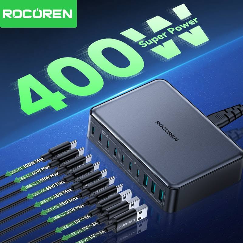 محطة الشحن المكتبية الخارقة من ROCOREN بقوة 400 واط 🚀
​إذا كان لديك الكثير من الأجهزة وتعبت من كثرة الشواحن والوصلات على مكتبك أو بجانب سريرك، هذا الجهاز هو الحل النهائي والوحيد الذي تحتاجه! شاحن واحد ذكي يشحن كل أجهزتك في نفس الوقت وبأقصى سرعة.
​لماذا هذه المحطة هي الأقوى في السوق؟
​قوة مرعبة 400 واط: طاقة هائلة كافية لتشغيل وشحن أثقل الأجهزة بكفاءة تامة.
​10 منافذ في جهاز واحد (7C + 3A): يحتوي على 7 منافذ حديثة من نوع USB-C و3 منافذ USB-A التقليدية، يعني يشحن 10 أجهزة معاً بدون أي تراجع في الأداء.
​شحن 4 لابتوبات في نفس الوقت: بفضل التوزيع الذكي للطاقة، يمكنه شحن 4 أجهزة كمبيوتر محمول (Laptops) معاً وبسرعة عالية، بالإضافة إلى الهواتف والأجهزة اللوحية.
​أنظمة حماية متعددة (Multiple Protections): مزود برقاقات ذكية مدمجة لحماية أجهزتك الغالية من الارتفاع المفاجئ في التيار، الشحن الزائد، والحرارة المرتفعة.
​تصميم مكتبي أنيق: يمنح مكتبك أو غرفتك ترتيباً ممتازاً ومظهراً تقنياً نظيفاً بعيداً عن فوضى الأسلاك المتشابكة.

​💰 السعر: 75
التوصيل متوفر لكافة المحافظات 🚗


**إذا كنت صاحب هذا الإعلان وتريد حذفه لأي سبب، رجاءا أرسل رسالة إلى الدعم الفني**