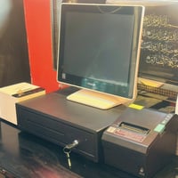 كاشير شاشة  posbank + طابعه عدد ٢  + كارتونه ورق طابعه كامله + نضام Ax...