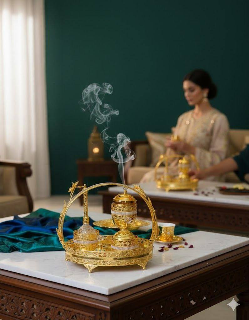 ✨🌙 طقم مبخرة فاخر بأجواء رمضانية مميزة 🌙✨

عبارة عن طقم مبخرة أنيق يضم مبخرة فاخرة مع صينية مزخرفة وزجاجة عطر كريستالية بتصميم راقٍ يضيف لمسة فخامة على أجواء رمضان 😍🕌

🔸 تصميم ذهبي فاخر بزخارف مميزة ✨  
🔸 مثالي لتعطير المنزل واستقبال ضيوف رمضان 🏡🌸  
🔸 قطعة ديكور راقية تضفي دفء وروحانية على المجالس الرمضانية 🌙💫

اختيار مثالي لبيت أنيق في رمضان أو كهدية فخمة لأحبابك 🎁💖


**إذا كنت صاحب هذا الإعلان وتريد حذفه لأي سبب، رجاءا أرسل رسالة إلى الدعم الفني**