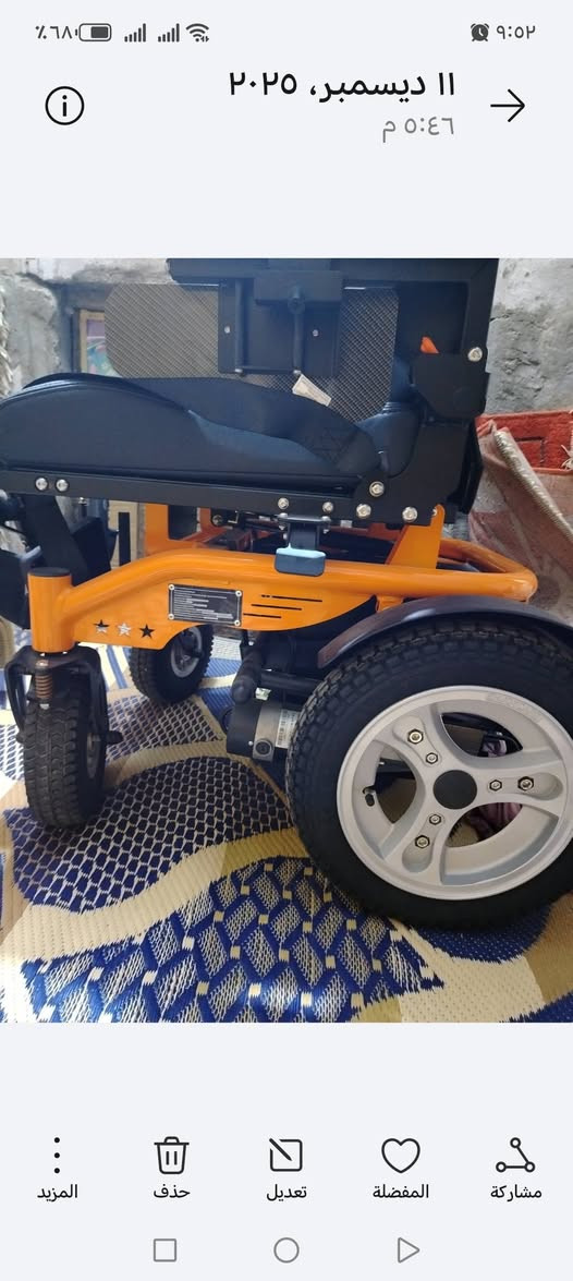 اخوان سلام عليكم ورحمة الله كرسي كهربائي للبيع جديد باكيت السعر 600 وبية مجال قليل ميسان ابو رمانة ***********
