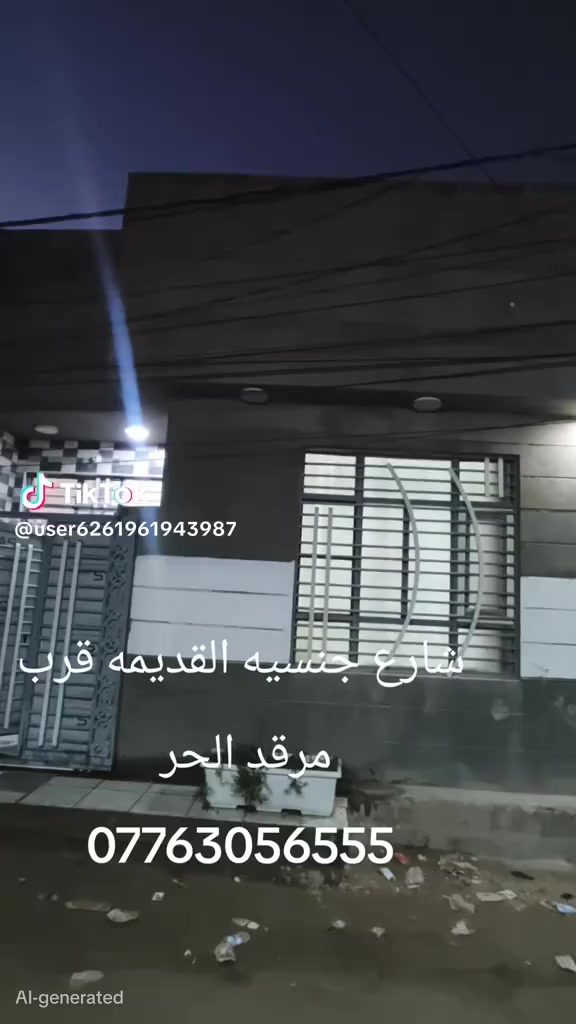 السلام عليكم 
دار للبيع مساحة ١٠٠ متر ركن واجهة ٨ متر والنزال ١٢ متر 
منطقة سكنية منظمة يبعد عن مرقد الحر ٥٠٠ متر 
طابو زراعي سند ٢٥ اقرار محكمة مشمول بالتطويب 
طابق واحد بناء طابوق حديث ازارة سيراميك ١٢٠ سم.
سقف كونكريت 
يتكون من (صالة، استقبال، غرفة نوم، مطبخ، صحيات خارجية وداخلية ،غرفة صغيرة للاطفال، مخزن حديد في السطح)
مكانه في الحر / حي سومر الثاني / شارع الجنسية القديمة
لا ايجار لا رهن لا اقساط 
للتفاصيل اكثر عن السعر عالخاص او واتساب ***********
