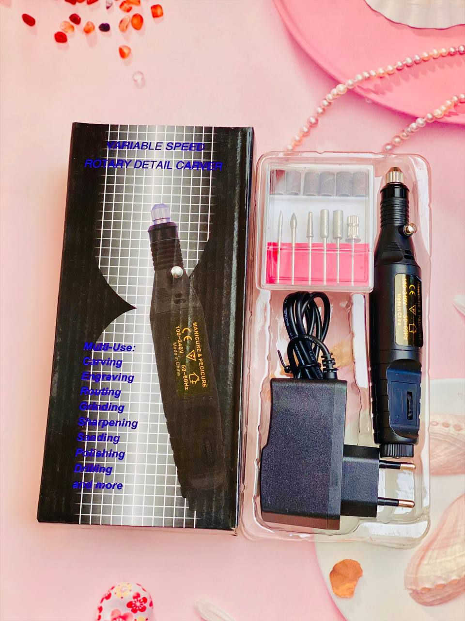 جهاز أظافر كهربائي متعدد الأغراض. 😍✔️

يتميز بسرعة متغيرة تصل إلى 20000 دورة في الدقيقة. 
يستخدم لمجموعة متنوعة من المهام مثل 
النحت ✔️
والنقش✔️
والتوجيه ✔️
والطحن✔️
والشحذ✔️
والصنفرة✔️
والتلميع✔️
والحفر✔️
يأتي مع 6 رؤوس مثقاب معدنية اختيارية و100 شريط سنفرة . 
تصميم خفيف الوزن مصنوع من سبائك الألومنيوم 

السعر


**إذا كنت صاحب هذا الإعلان وتريد حذفه لأي سبب، رجاءا أرسل رسالة إلى الدعم الفني**