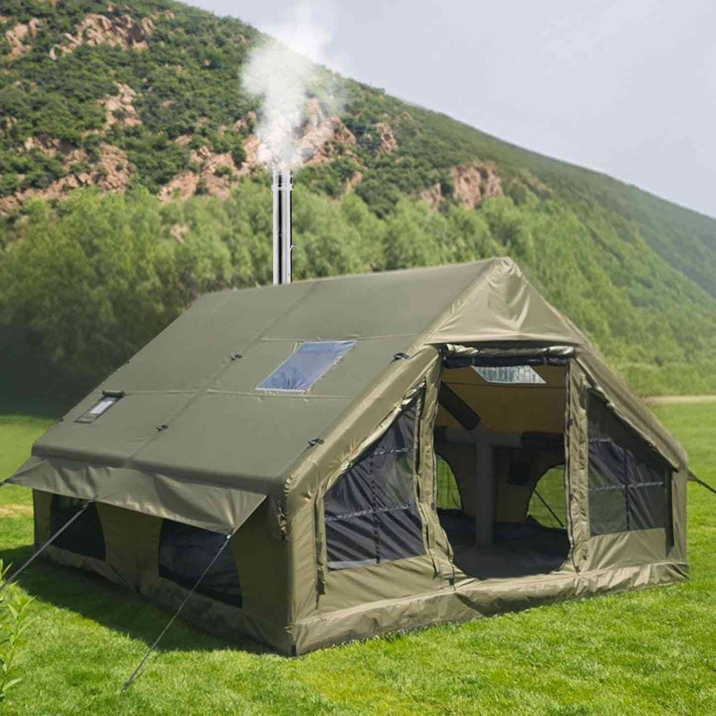 خيمة نفخ القياس الكبير
اللون زيتوني وزن ٢٩ كيلو
٨ - ١٠ نفر 
مقاومة للماء ☔️ مقاومة للرياح 💨عاكسة لاشعة الشمس ☀️
بانورما مع فتحة مدخنة مع شبابيك تحتوي على ناموسية مانع الحشرات 
محتويات 
- ستدات تثبيت بالارض
- احبال تثبيت 
- منفاخ يدوي كبير 
- حقيبة حمل 
القياس 
الطول  ٤ متر 
العرض ٣ متر 
الارتفاع ٢ متر 

السعر ٤٦٥ الف 
يوجد توصيل لجميع انحاء العراق
 
#عشاق_البر #خيمة_نفخ #العراق #سفاري #تخييم #رحله #خيم


**إذا كنت صاحب هذا الإعلان وتريد حذفه لأي سبب، رجاءا أرسل رسالة إلى الدعم الفني**