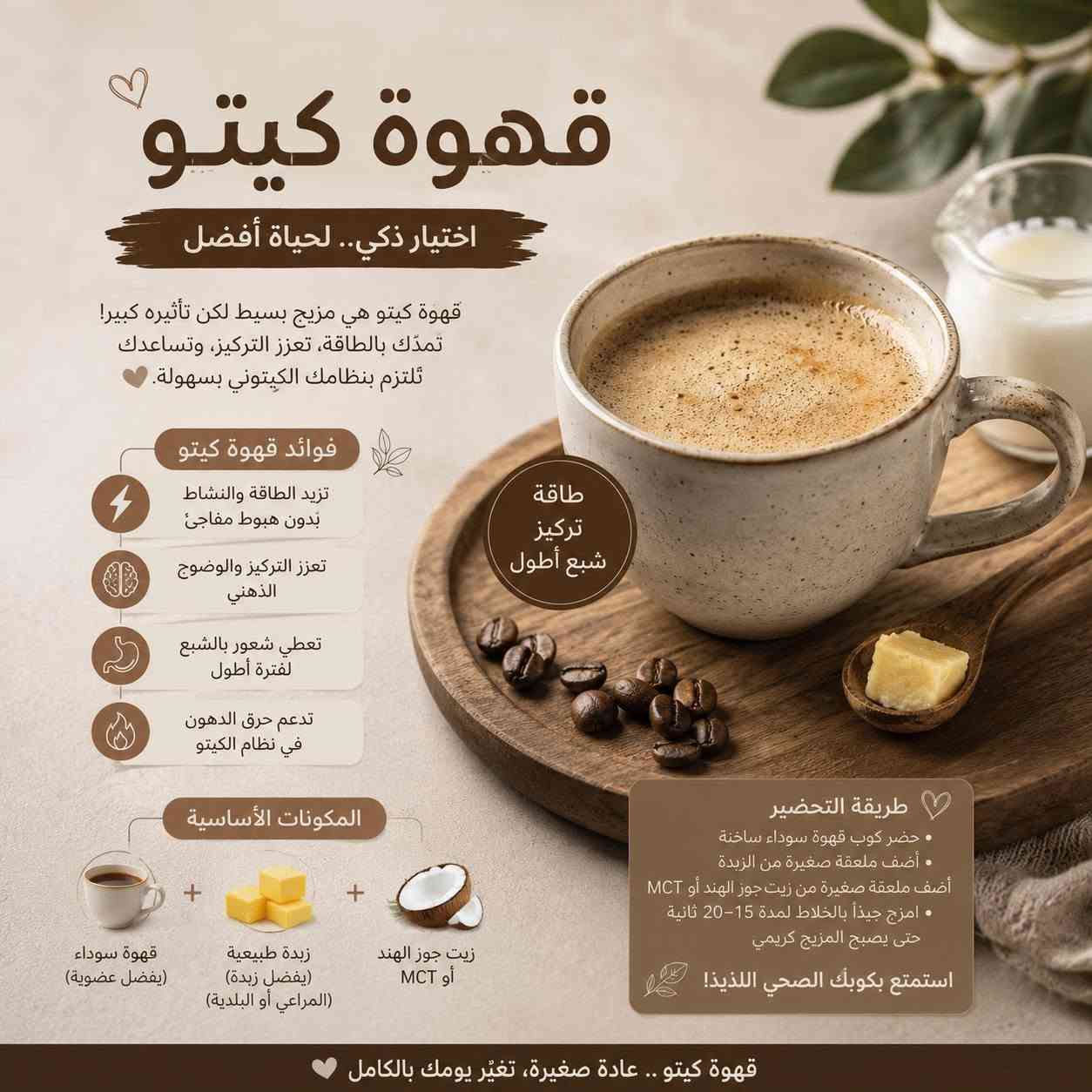 ☕️✨ قهوة الكيتو ✨☕️
السعر 10 
 الخيار المثالي لدعم رحلة خسارة الوزن.
🌿 تساعد على: ✅ دعم حرق الدهون. ✅ زيادة الشعور بالشبع لفترة أطول. ✅ تعزيز الطاقة والتركيز. ✅ المساعدة في تقليل الرغبة بتناول الوجبات الخفيفة.
💛 للحصول على أفضل النتائج، يُنصح باتباع نظام غذائي متوازن مع نشاط بدني منتظم.


**إذا كنت صاحب هذا الإعلان وتريد حذفه لأي سبب، رجاءا أرسل رسالة إلى الدعم الفني**