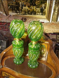 لالات بلور رسم يدوي نفطي ارتفاع ٦٠ سم  سعر الزوج ٣٢٥ دولار  0772448406...