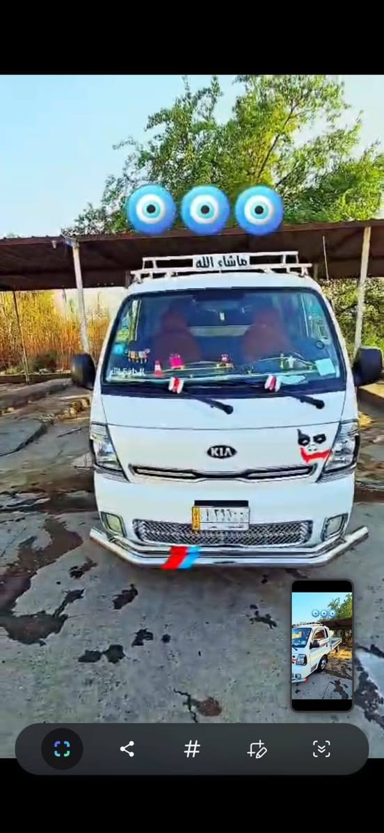 السلام عليكم كيه فحل 4000 موديل 21 سياره جديده وجاهزه مكينه كيرر حداديه تخم تاير جديد عده بارد بل الربع صوب لسايق بكد لصبع قليل كلش لسعر 165 وبيه مجال مكان السياره بابل الكفل ***********
