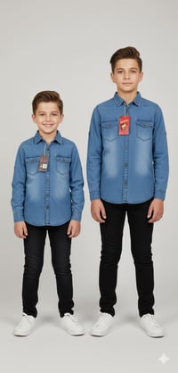 قميص ولادي • قماش كابوي • مقاسات ١-٨ سنة