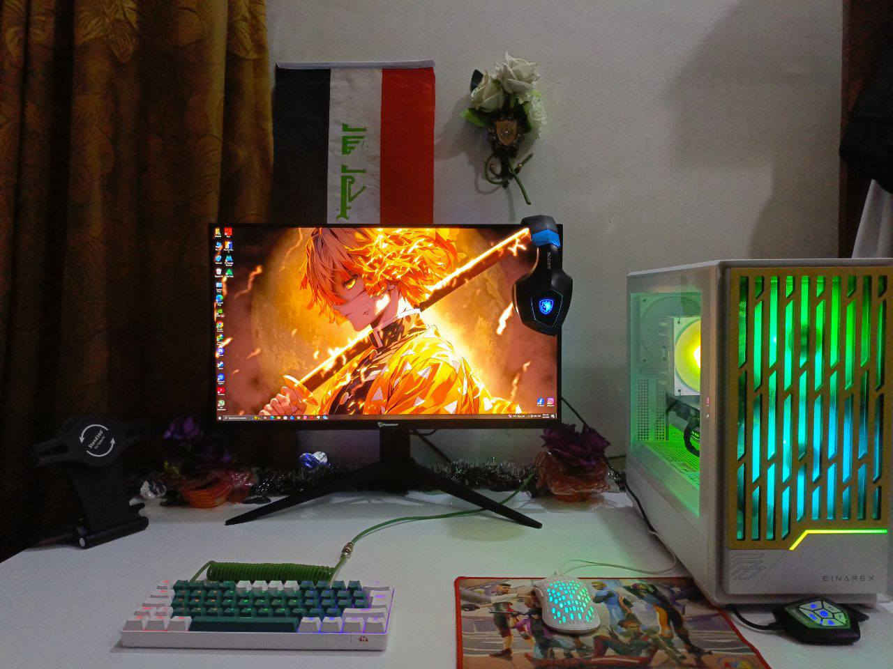 PC GAMING //2K//

CPU_R5 5600X

GPU _RTX 3070 8GB PALLET X4 WITE

RAM_16GB_2*8_3600_DDR4

M.B_B450 M. AII PRIME asus 

M.2_1T(1000)GB

PSU_XGIMATIC 600W

CACE_EINAREX_PM400_PULSE
__
الشاشة
MONITOR  PATRIOT

2K

180HZ

HDR 10

0.5 MS

G SYNC

FREE SYNC
__

كيبورد بلو سوچ

ماوس

UPS FARPER 1500W
__
القطع كلهه جديدة وكراتين القطع كلهه موجوده 
السعر مليون و400 

للاستفسار ***********
*********** 
بيهم واتساب
