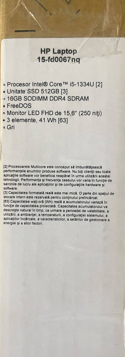 لابتوب hp جيل 13
معالج i50-1334U
وحده التخزين SSD 512 جيجابايت
شاشة قياس 15.6بوصه 
مع الكارتون و ماوس و حافظه .... 
السعر 650 
***********
