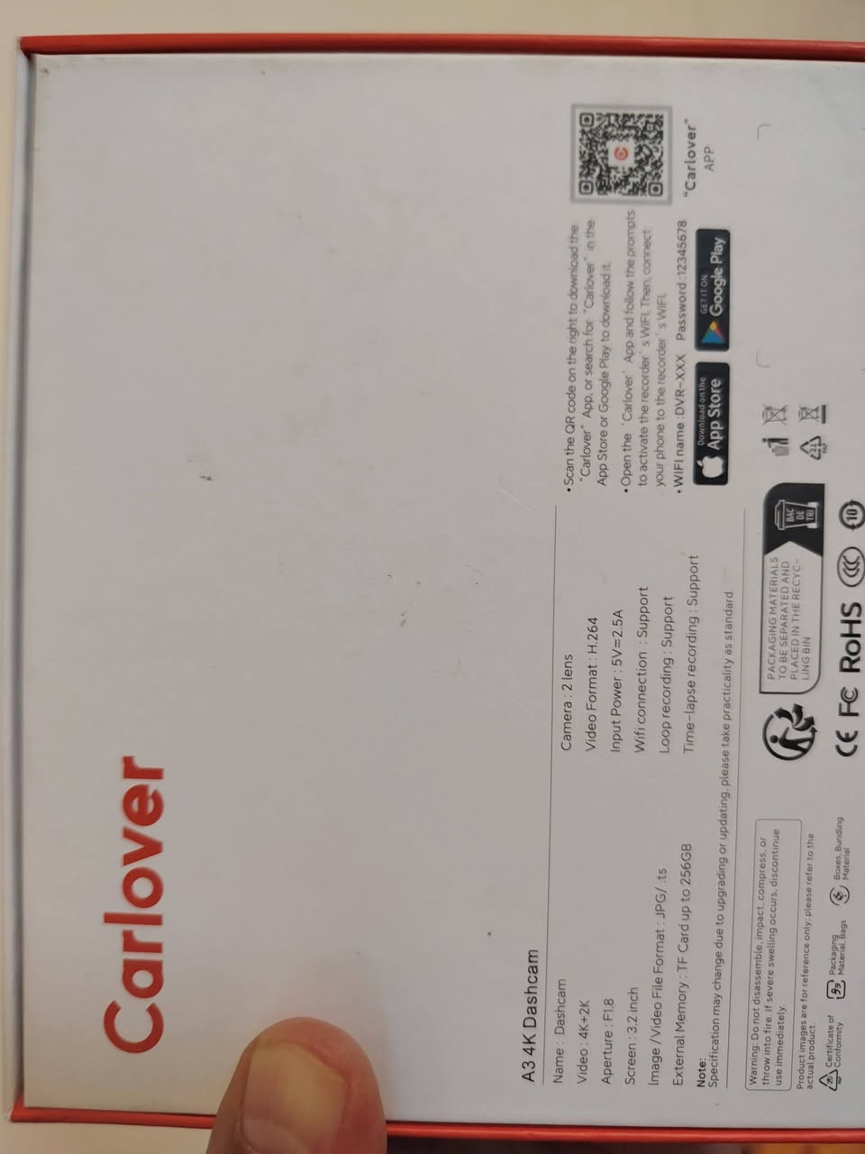 داش كام كارلوفر فور كي أمامي خلفي ١٠٨٠
لغة عربية جي بي إس 
يجي وياها كت فيوز مع رام ٦٤
تسجيل حلقي وأي فاي
تتحمل درجه حرارة لغاية ٧٥درجه مإوية

2 كاميرات. غلاف معدني، قالب حصري. 
   شاشة عرض بحجم 3.2 بوصة. 
   مجهزة بشبكة واي فاي 5G. 
   مع وحدة GPS. 
   تسجيل بزاوية واسعة 170 درجة. 
   تقوم بطاقة الذاكرة تلقائيًا بالدورات والكتابة فوقها. 
   مع وظيفة تسجيل مواقف السيارات. 
   مع وظيفة استشعار الجاذبية.
السعر  ٨٠ ألف مع التوصيل
للطلب مراسله الصفحه


**إذا كنت صاحب هذا الإعلان وتريد حذفه لأي سبب، رجاءا أرسل رسالة إلى الدعم الفني**