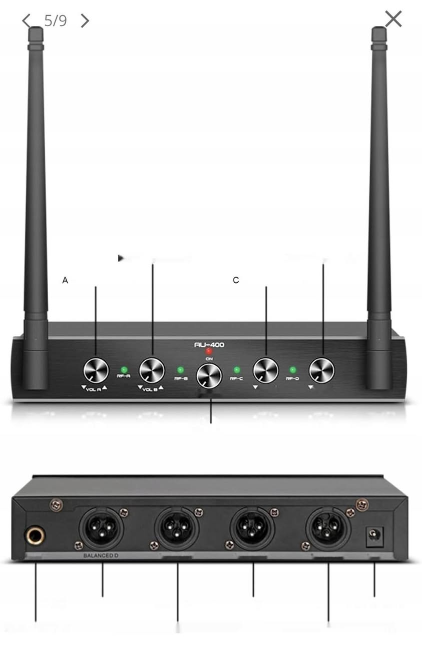 سلام عليكم ورحمة الله وبركاته 
من رخصة الادمن متوفر مايك مع مكسر كامل ملحقات مع جهاز صوتيات 
جهاز هو عبارة عن وحدة استقبال لنظام ميكروفون لاسلكي متعدد القنوات. 
النوع: جهاز استقبال ميكروفون لاسلكي UHF (تردد فائق الارتفاع).
عدد القنوات: يدعم هذا الطراز عادةً 4 قنوات ميكروفون مستقلة.
الاستخدام: مصمم للاستخدام في الكاريوكي، الحفلات، والمناسبات العامة لضمان صوت واضح وقوي.
المميزات: يأتي بهيكل معدني متين لاستخدام طويل الأمد ومزود بدوائر تحكم لتقليل الضوضاء وتحسين جودة الإشارة.
يوجد توصيل ٥ الف


**إذا كنت صاحب هذا الإعلان وتريد حذفه لأي سبب، رجاءا أرسل رسالة إلى الدعم الفني**