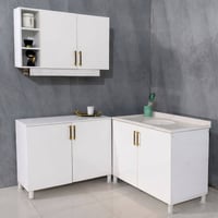 كاونتر MDF • ٣ قطع • سنك مرمر