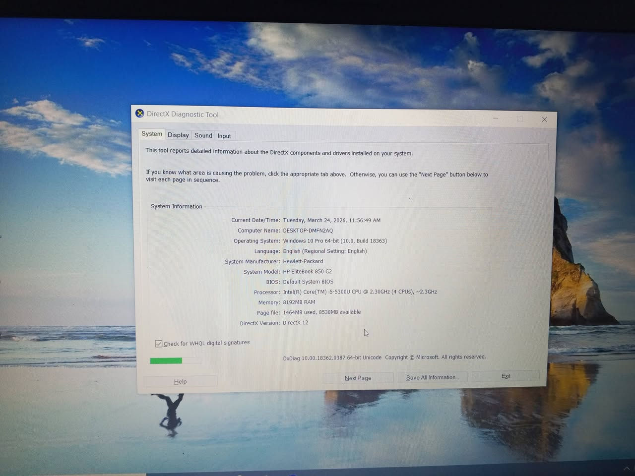 السلام عليكم...لابتوب💻 للبيع 👇
الموديل: HP EliteBook 850 G2

المعالج: Intel Core i5-5300U (جيل خامس) بسرعة 2.3GHz

الرام: 8GB

هارد:SSD256

النظام: Windows 10 Pro 64-bit

البطارية🔋 ليثيوم 

كرت الشاشة:Intel HD Graphics 5500 (مدمج)(المحتويات:لابتوب+شاحنة اصلية من HB+حقيبة+ماوس بلوتوث)

سعرها 200 بيها مجال جدا جدا قليل 

متواجد واتساب فقط فقط (توصيل ماعندي)

***********❤️
