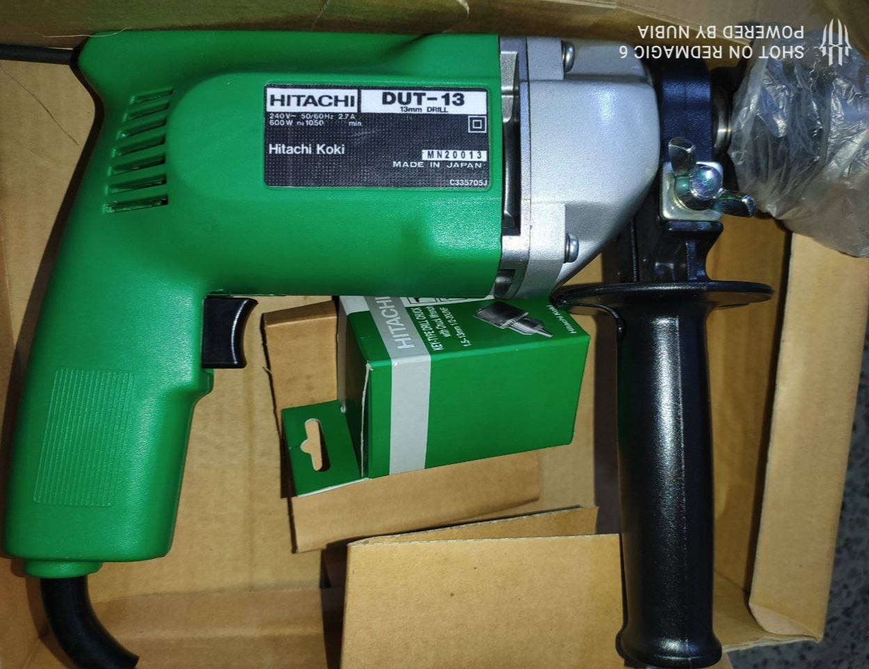 دريل DUT-13   هيتاشي ياباني اصلي(130 الف شامل التوصيل) استيراد مؤسسة ثمانينات 1050دورة بالدقيقة طوبة 13 ملم 600واط سرعة واحدة واتجاه واحد يوجد توصيل كل محافظات العراق للتواصل "السعر غير قابل للنقاش"***********
