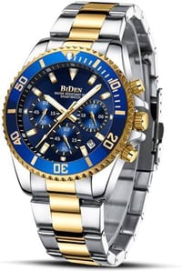 ذهبي وأزرق • ستانلس ستيل • كوارتز ياباني