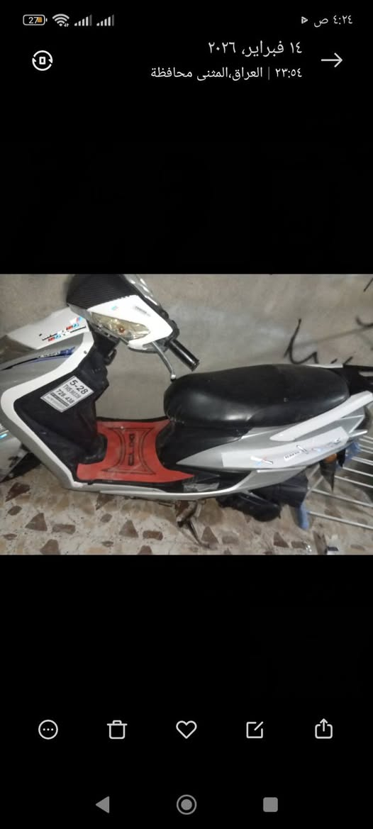 سلام عليكم سكنس للبيع دراجه جاهزه سلف نهضه عزم لايت زنون  نضافه كدام عينك سعر 350 وبيها مجال  مكانها سماوة قضاء الخضر ***********
