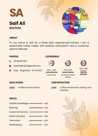 ☕ فرصة جديدة إن شاء الله  أشارك وياكم الـ CV الخاص بي، باريستا جاهز لل...