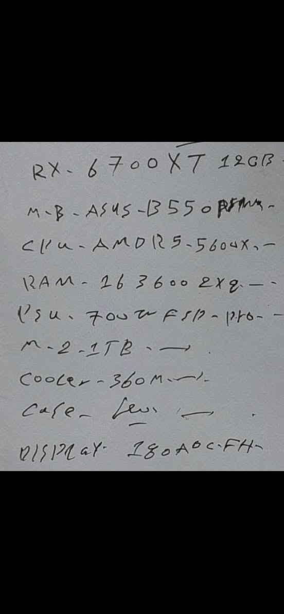 سلام عليكم كيمنك ابيع شلع سيتاب كامل مواصفات بل صور  كل القطع نضيفه وكراتين موجودهPc
تتكون من

كيسس

شاشه 180هرتز 27انج AOS

سماعه هايبر

مايك هايبر

سماعه خارجيه

ماوس 502لوجتك

كيبورد عدد 2

مثل ما موضح عدكم كله بل صور نضافه 100٪100ما بيه نقص ولمواصفات العنوان بغداد يرموك *********** السعر ١٢٠٠ الف يعني كليون وميتين
