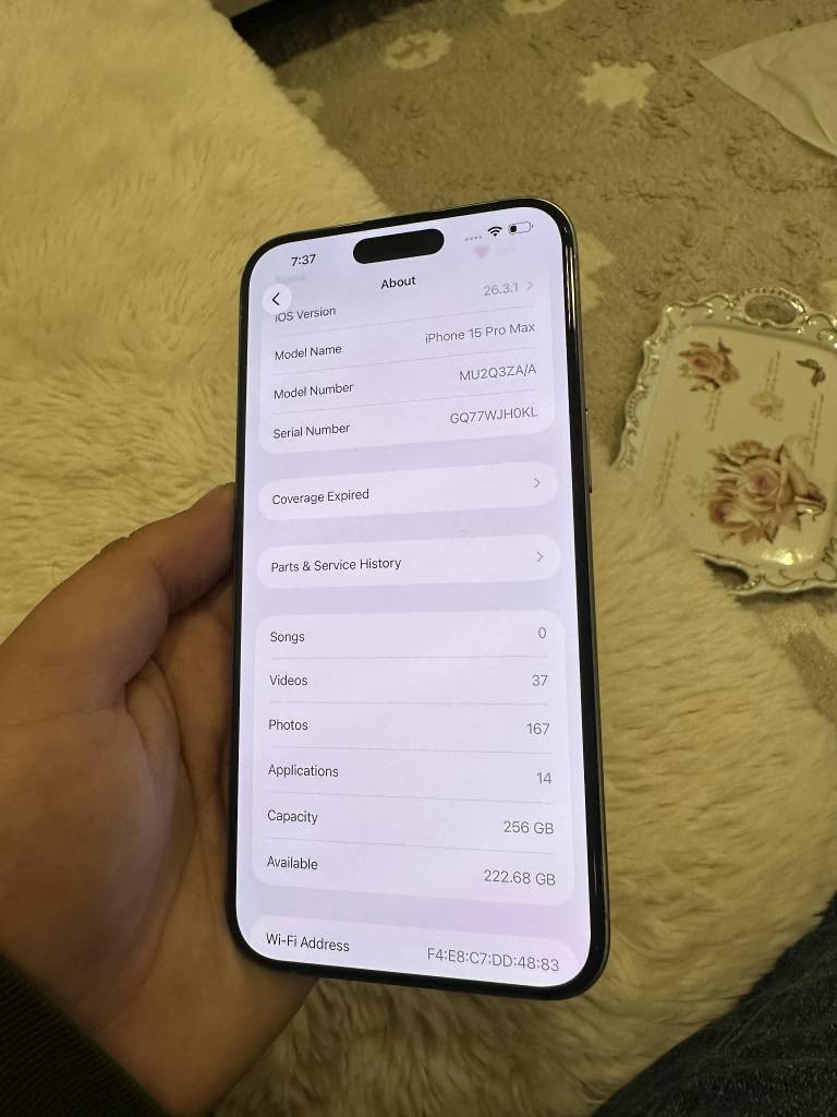 ١٥ برۆماکس ٢٥٦ دوو سیم ZZA باتری ٩١ ٣ مه سجس شه ریکه ی هه یه فه سی ئادی وه ستاوه به شرتی ئه وه ی جاک بیت 
٤٨٠$ تۆزیک معامه له 
*********** السليمانية, العراق
