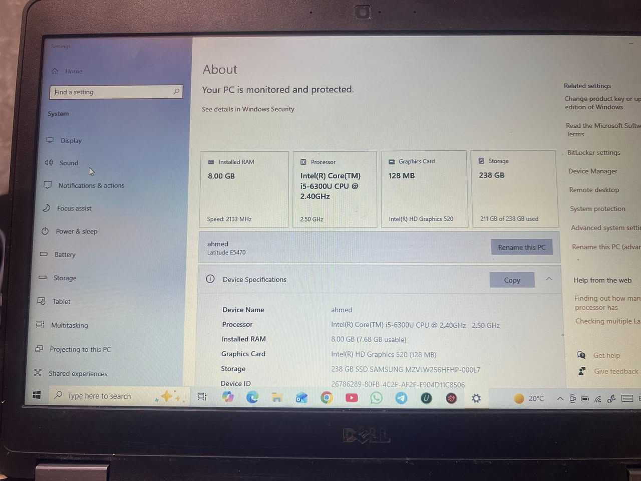 لابتوب للبيع ديل مواصافته واضحه بالصوره دگمه وحده نقص بيه وتدوس طبيعي والشحن خير من الله يطول ٤ ساعات وفوق وشاحنتها الاصليه السعر 250  وبيها مجال قليل كلش 
***********
