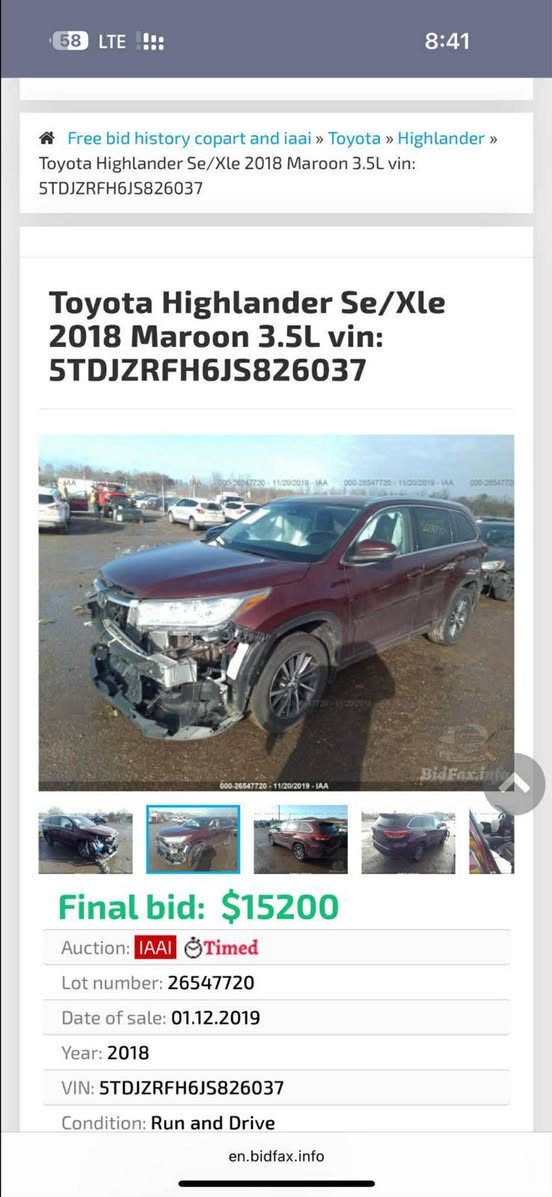 السلام عليكم هايلندر موديل 2018فول مواصفات ضرر موضح بل صور فقط لاغير رقم بغداد بسمي سعر210 مكان السيارة ديالى بعقوبه الاتصال ***********/***********
