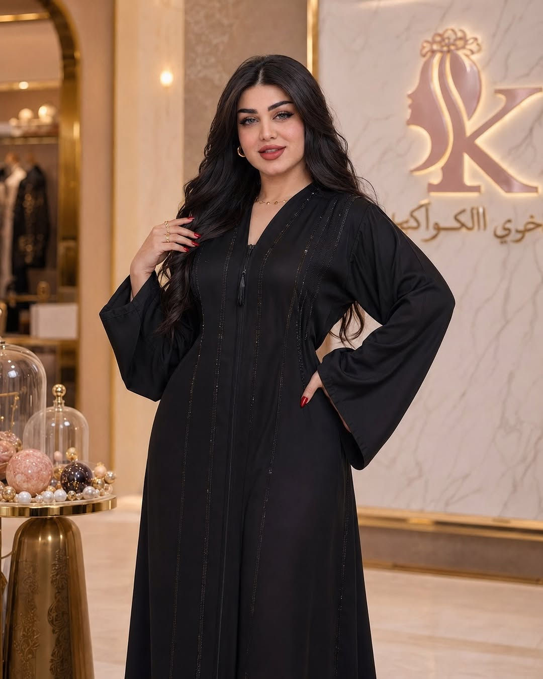 ✨ فخامة الأسود الفاحم من لانجري الكواكب! ✨
عباية راقية تتميز بلونها الأسود الفاحم وتصميمها الأنيق. متوفرة الآن بقياسات متنوعة لتناسب الجميع: L - XL - 2XL - 3XL.
38_40_42_44_46 
🏷️ السعر: 45 ألف دينار فقط.
🎁 التوصيل مجاني لجميع المناطق!
للحجز والاستفسار:
📩 راسلينا عبر رسائل الصفحة.
📞 أو اتصلي بنا على الرقم: ***********.
تفضلوا بزيارتنا في موقعنا:
📍 كوت - شارع الهورة - مجمع الساعة الطبي.
