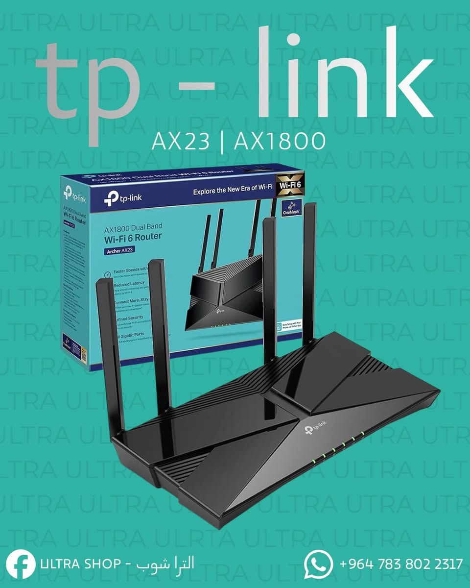 🔥 أقوى راوترات TP-Link وصلت!
Ax55 Ax3000
Ax53 Ax3000
Ax20 Ax1800
Ax23 Ax1800
Ax12 Ax1500
Ax10 Ax1500
C6 ac1200
C54 Ac1200
C50 Ac1200
C80 Ac1900
C20 Ac750
840 N300
845 N300
📞WhatsApp : *********** يتوفر خدمة توصيل لكافة المحافظات
