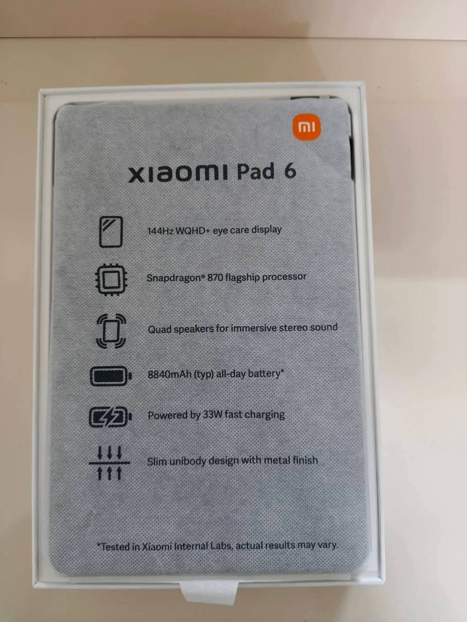 ايباد شاومي باد 6
ذاكرة 256/8
نظيف شرط
ملحقات كارتونه
سعر ١٠٠ وبي مجال 
عنوان بغداد: تواصل على الارقام 
‏‪***********‬‏
‏‪***********‬‏
