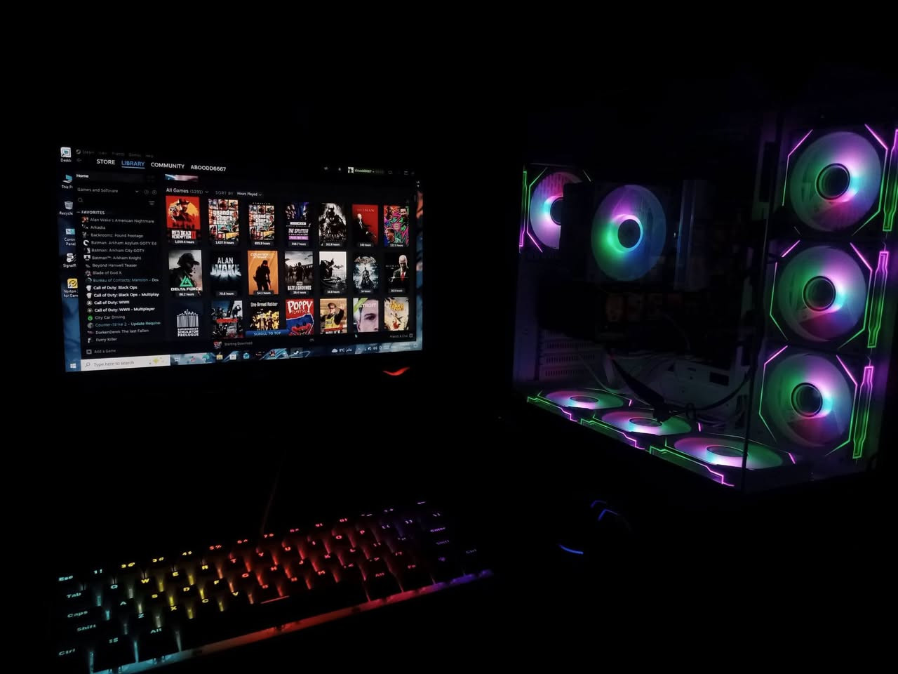 تجميعه كامله للبيع توصيل ماعندي مكاني بغداد دوره وتساب *********** بيع مع حساب 560 قفل بدون حساب 530 قفل  او مراوس ويه ايفون 14 برو ماكس أو 15 برو ماكس حتلو مبدل شاشه أو 13 برو ماكس أو مراوس ايباد 11
مواصفات 

مذربورد B550

رامات DDR4 16 كيكه

معالج R5 3600x

كارت شاشه 1050ti

مبرد AG400 WH

هارد داخلي 500 هارد ثاني سريع يجي 128 كيكه 

بور سبلاي 550

وياه كيبورد ميكانيكي حجم 60 موس يده اكس بوكس 360 ماوس باد شاشه ماعرف حجم بضبط 

مع هاب مشغل مراوح واضاءه كيس يجي وياه 7 فنانات ريمونت ثنين خاص بالكيس
