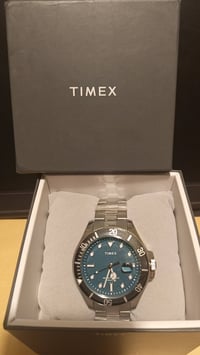 ساعة رجالي TIMEX رنك دوار قطر 43 ملم جديدة مع ملحقاتها  07712677677 ht...