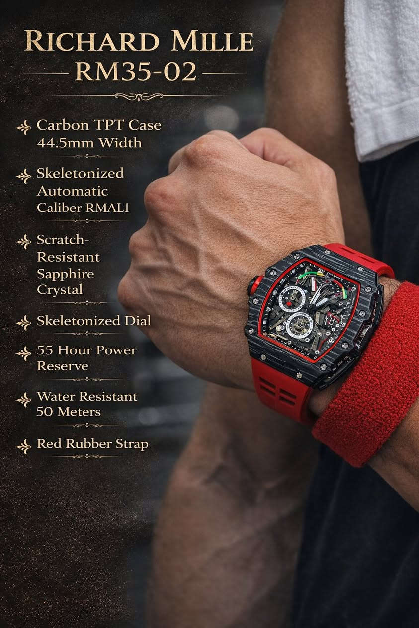 🔥 ريتشارد ميل
✅جميع السناتر  شغالة
✅نظام الحركة اوتوماتيك
✅كاربون فايبر مميز جداً
✅ضهر مختم بالكامل حفر
✅ضهر براغي
✅اميال لامينوس
✅نافذ شهري
✅ضد الماء بعمق 30 متر
✅وزن ثقيل شرط
✅علبة جلد + كيس اصلي + كتلوك

✅✅✅✅✅✅✅✅✅✅✅✅

🔥السعر فقط ( 30 ) الف وتوصيل مجاني

✅✅✅✅✅✅✅✅✅✅✅✅

🔥قطعه واحدة على اول تم بالواتساب

واتساب :- ***********
