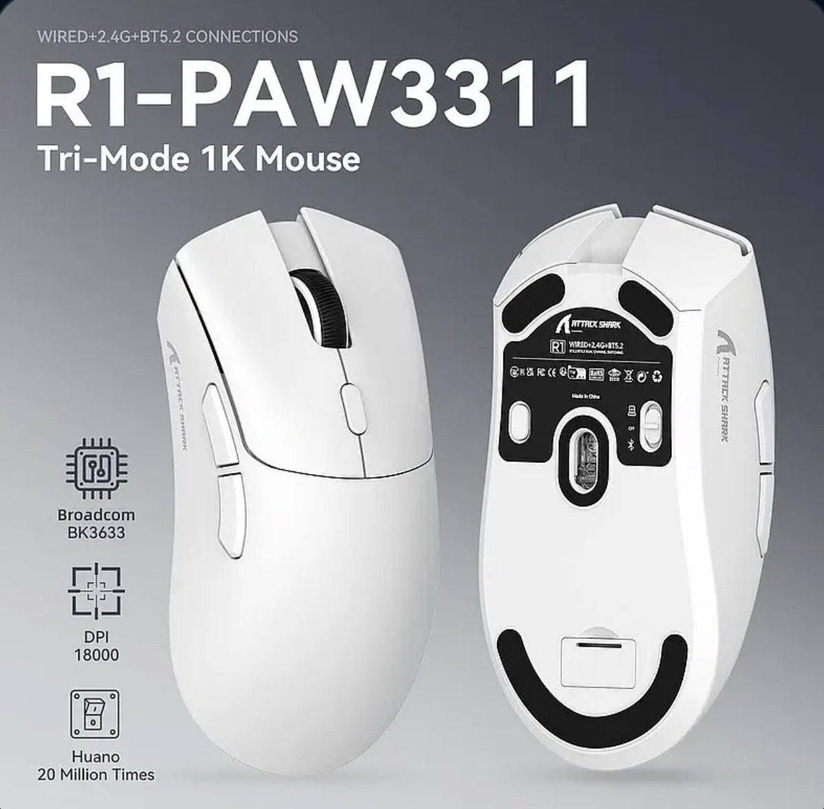 السلام عليكم
- ماوس الألعاب اللاسلكي من طراز Attack Shark R1. 

- سماعة ألعاب لاسلكية من طراز ATTACK SHARK L90.

خلي سعرك بيهن وبالعافية


**إذا كنت صاحب هذا الإعلان وتريد حذفه لأي سبب، رجاءا أرسل رسالة إلى الدعم الفني**