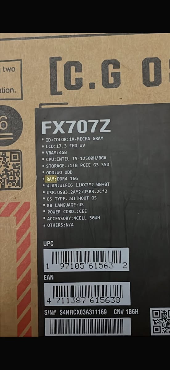 💻 مواصفات اللابتوب للبيع
• الموديل: ASUS TUF Gaming F17 (FX707Z)
• المعالج (CPU): Intel Core i5-12500H (جيل 12 قوي جداً للألعاب والبرامج الثقيلة).
• كارت الشاشة (VRAM): ذاكرة منفصلة بحجم 4GB (RTX 3050 في هذا الموديل).
• الذاكرة العشوائية (RAM): سعة 16GB من نوع DDR4.
• الهارد (Storage): مساحة تخزين سريعة جداً 1TB PCIe G3 SSD.
• الشاشة (Display): بحجم كبير 17.3 بوصة بدقة FHD.
• اللون: رمادي ميكا (Mecha Gray).
• البطارية: 4 خلايا، بقدرة 56 واط في الساعة.
• المنافذ والاتصال:
• يدعم WiFi 6 وبلوتوث.
• منافذ USB 3.2 و USB Type-C.
• الكيبورد: نسخة أمريكية (US English).
النظافة 100‎%‎
للتواصل واتساب
***********
