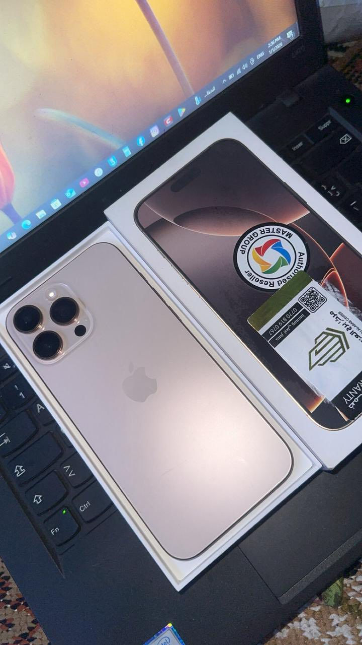 ايفون 16بروماكس 256 ماستر🔥بطارية93بعدة بضمان نضافه١٠٠سعر 1250 قفل*********** بغداد الشعب
