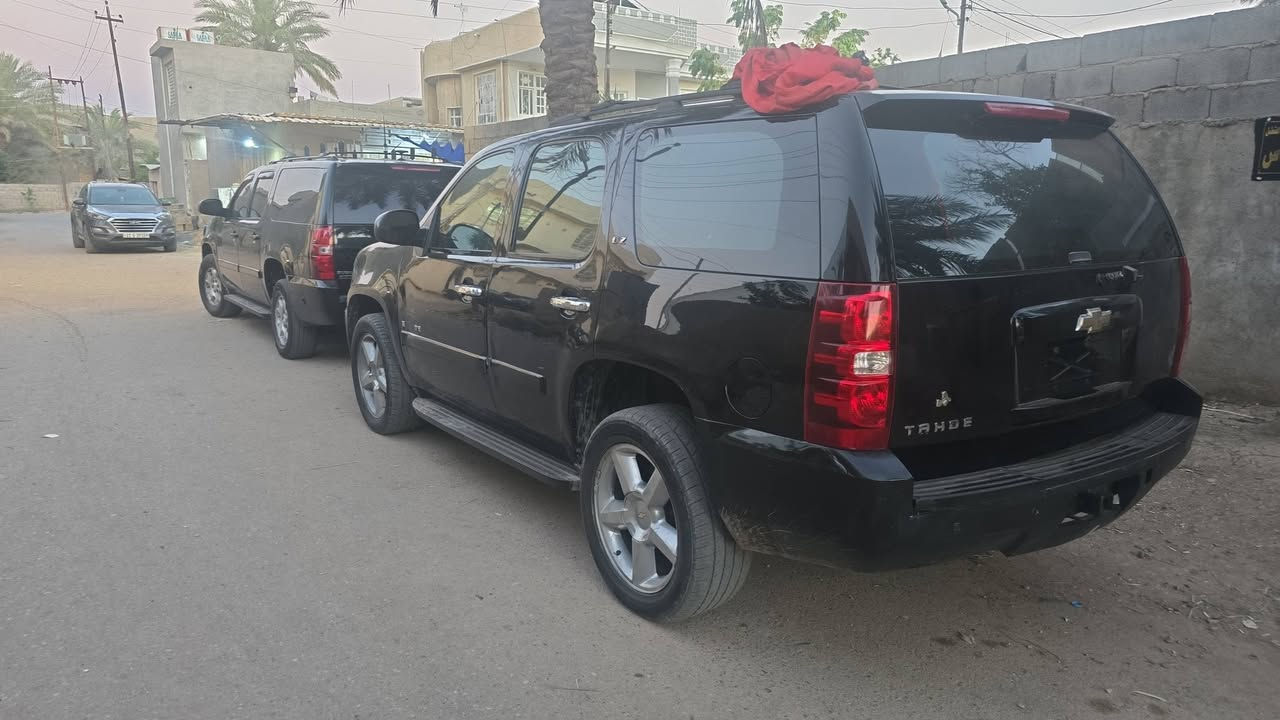 ااسلام عليكم تاهو 2008LTZ بيها، 4قطع صبغ شرط بدون ضربه معامله كامله فقط تدفع الكمرك ييها رقم ديالى السياره كلش نضيفه نقصها فقط صدر تعبان ومعاملتها باسمي كير محرك جدد سعرها 110قفل مكان السياره محافظه ديالى للاستفسار ***********
