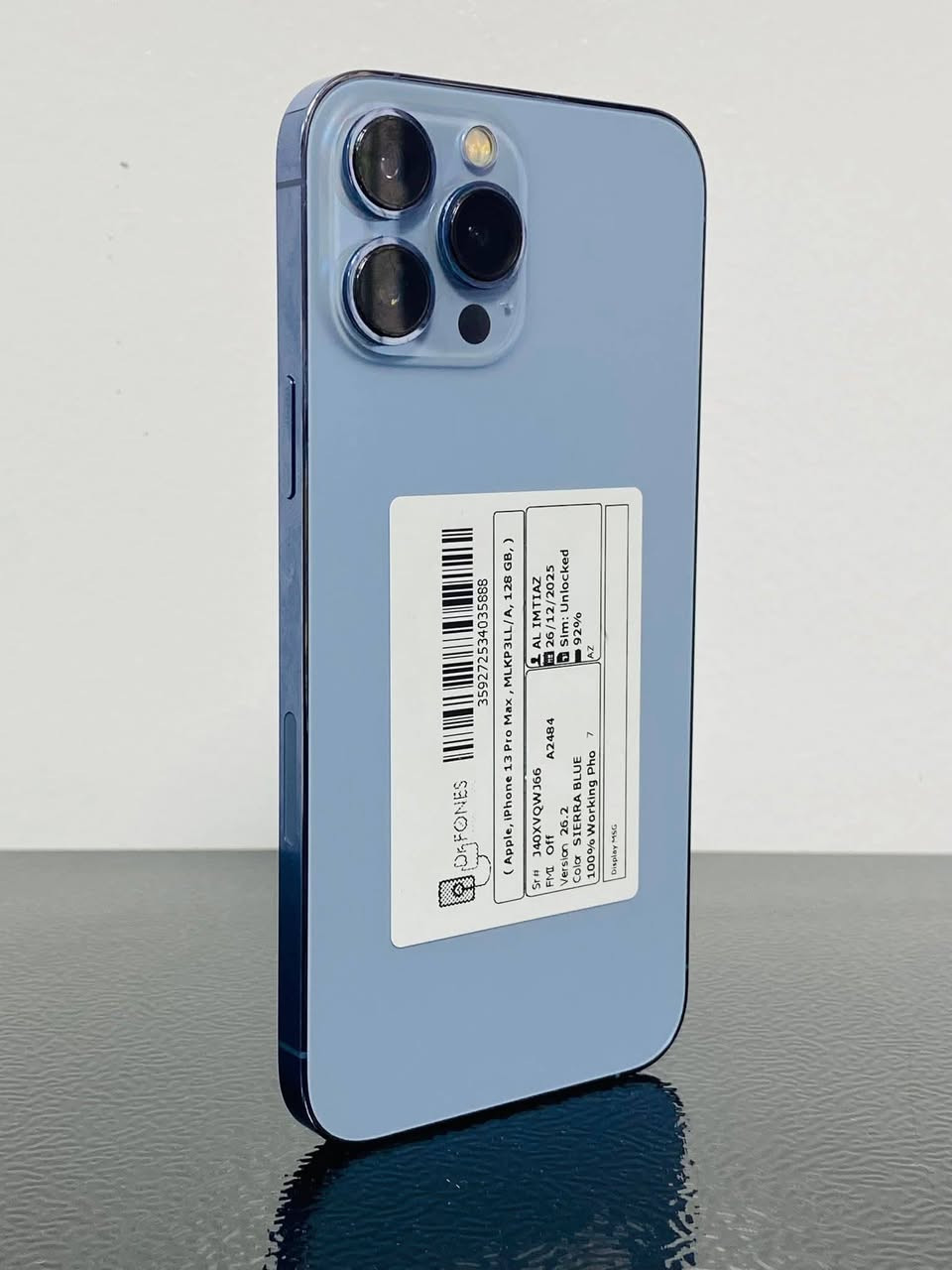 ايفون 13 برو ماكس جهاز مكفول من فتح وتر برو 
ذاكره 256 
بطاريه 97 
نموذج m 
جهاز جديد بحاله الوكاله 
متواجد خاص او اتصال او واتساب 
***********
مكاني حله
