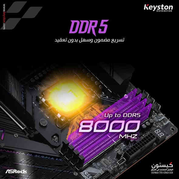 قوّة أعلى… أداء أذكى!
اختبر جيل جديد من السرعة والثبات مع مذربورد تدعم أحدث معالجات إنتل
🔹دعم معالجات Intel 13th & 12th Gen
🔹تصميم طاقة 14+1+1 مع Dr.MOS لأداء ثابت
4🔹 منافذ DDR5 حتى 6800+ OC
PCIe 5.0 x16 + PCIe 4.0 x16🔹
🔹منافذ HDMI & DisplayPort & eDP
🔹منفذ M.2 Key-E لإضافة WiFi
أقتنيه الآن بضمان كيستون – الوكيل الرسمي في العراق.
لمزيد من التفاصيل: *********** تواصلوا معنا على مواقع التواصل الاجتماعي
More Power… Smarter Performance!
Experience the next level of speed and stability with a motherboard supporting the latest Intel processors.

🔹 Supports Intel 13th & 12th Gen Processors
🔹 14+1+1 Phase Power Design with Dr.MOS for stable performance
🔹 4 x DDR5 DIMMs up to 6800+ OC
🔹 PCIe 5.0 x16 + PCIe 4.0 x16
🔹 HDMI, DisplayPort & eDP Outputs
🔹 M.2 Key-E Slot for WiFi Expansion
Get yours now with Keyston official warranty – the authorized Canon distributor in Iraq.
For more details: ***********
Contact us through our social media platforms.
#Intel #GamingPC #Motherboard #DDR5 #PCIe5 #PCBuild #TechUpgrade #HighPerformance #GamingRig #PCMasterRace
