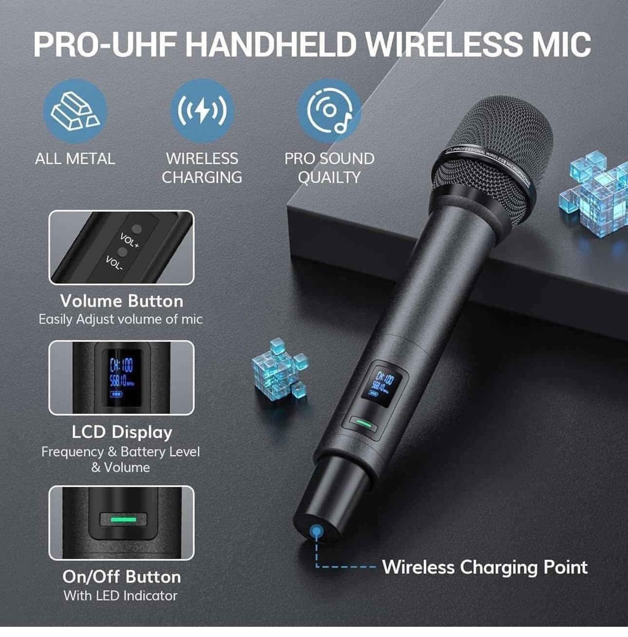 متوفر من امازون ماركة TONOR 💐

ميكروفون لاسلكي قابل لإعادة الشحن من TONOR، 
نظام ميكروفون محمول مزدوج UHF معدني، 
ميكروفون لاسلكي مع مستقبل بلوتوث، 
نطاق UHF 262 قدمًا للكاريوكي المنزلي والحفلات ودي جي وحفلات الزفاف 
موديل TW790،

جديد👍
السعر 60 الف💐


**إذا كنت صاحب هذا الإعلان وتريد حذفه لأي سبب، رجاءا أرسل رسالة إلى الدعم الفني**