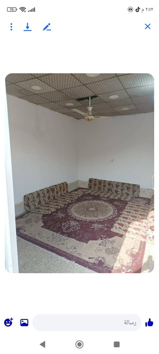 السلام عليكم عندي بيت للبيع مساحته 100 متر عنوان شارع المطار القديم قرب اسواق الامير الحسينيه ابو الفضل العباس سعر 18 حتى لو اقساط مقدم 12 كل شهر 500 ورقمه بالبيت هذا ***********
