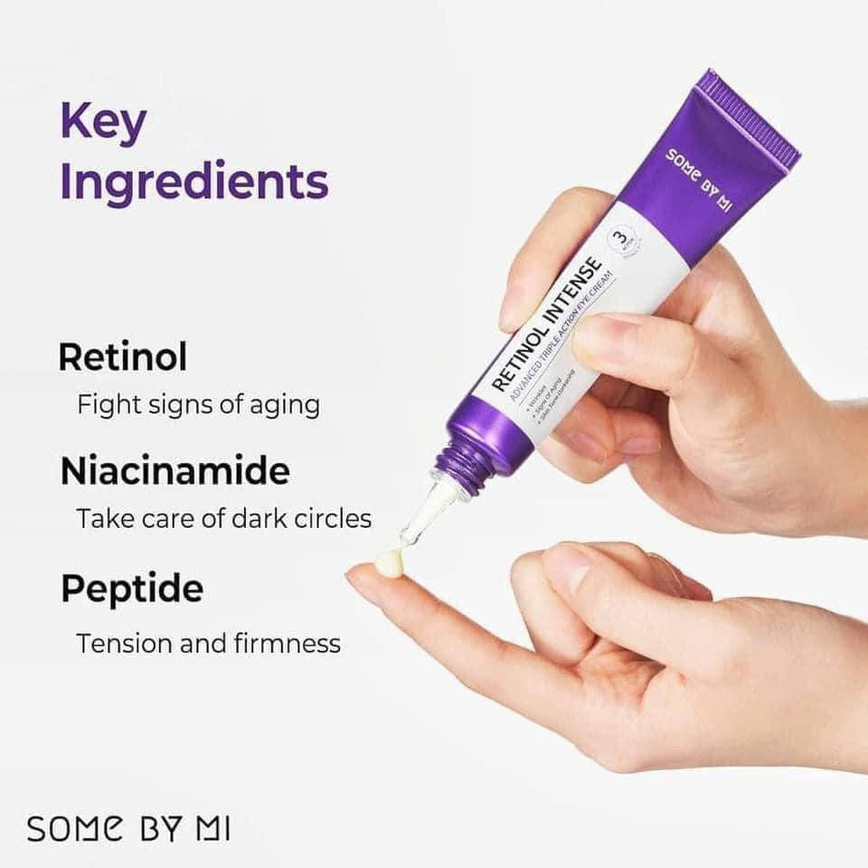 🟪 𝐒𝐎𝐌𝐄 𝐁𝐘 𝐌𝐈 Retinol Intense Advanced Triple Action 
#كوزمتك_ليا_بيوتي Eye Cream
كريم عين مضاد للشيخوخة👏🏻 مصمم خصيصًا لمنطقة العين😍 لتحسين الهالات السوداء😋 والخطوط.🙈
كريم عين غير جاف ومرطب✅
يحتوي على الببتيد والنياسيناميد💜 لفوائد أكثر إشراقًا 🩷وحمض الهيالورونات💙 والبانثينول لترطيب مكثف.
 الحجم 30 ml

الآصلي أحذروا التقليد ❌❌❌
للحجز والاستفسار ***********
عنواننا:قضاء بلد/شارع العريض/مجاور حراير او بلد مول
#متابعة_فضلآ_وليس_أمرآ #العراق #مشاهير #متابعين
