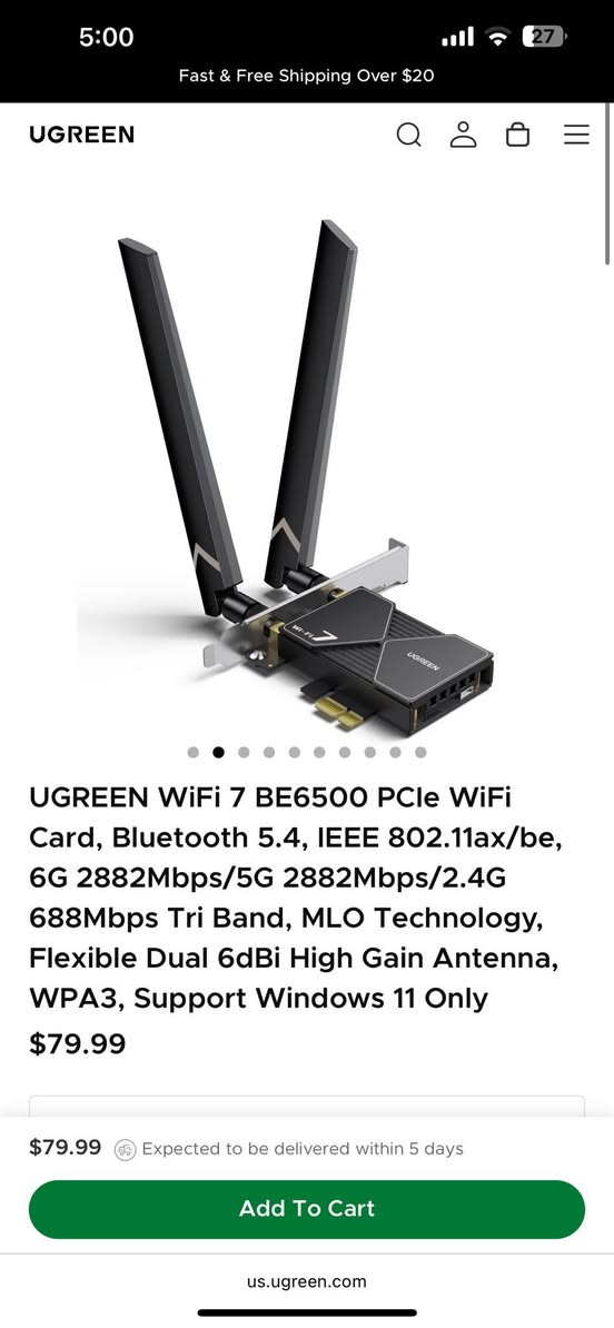 UGREEN
WIFI 7 & BLUETOOTH 5.4 
اخر اصدار
بعدها بالسيلد 45 الف


**إذا كنت صاحب هذا الإعلان وتريد حذفه لأي سبب، رجاءا أرسل رسالة إلى الدعم الفني**