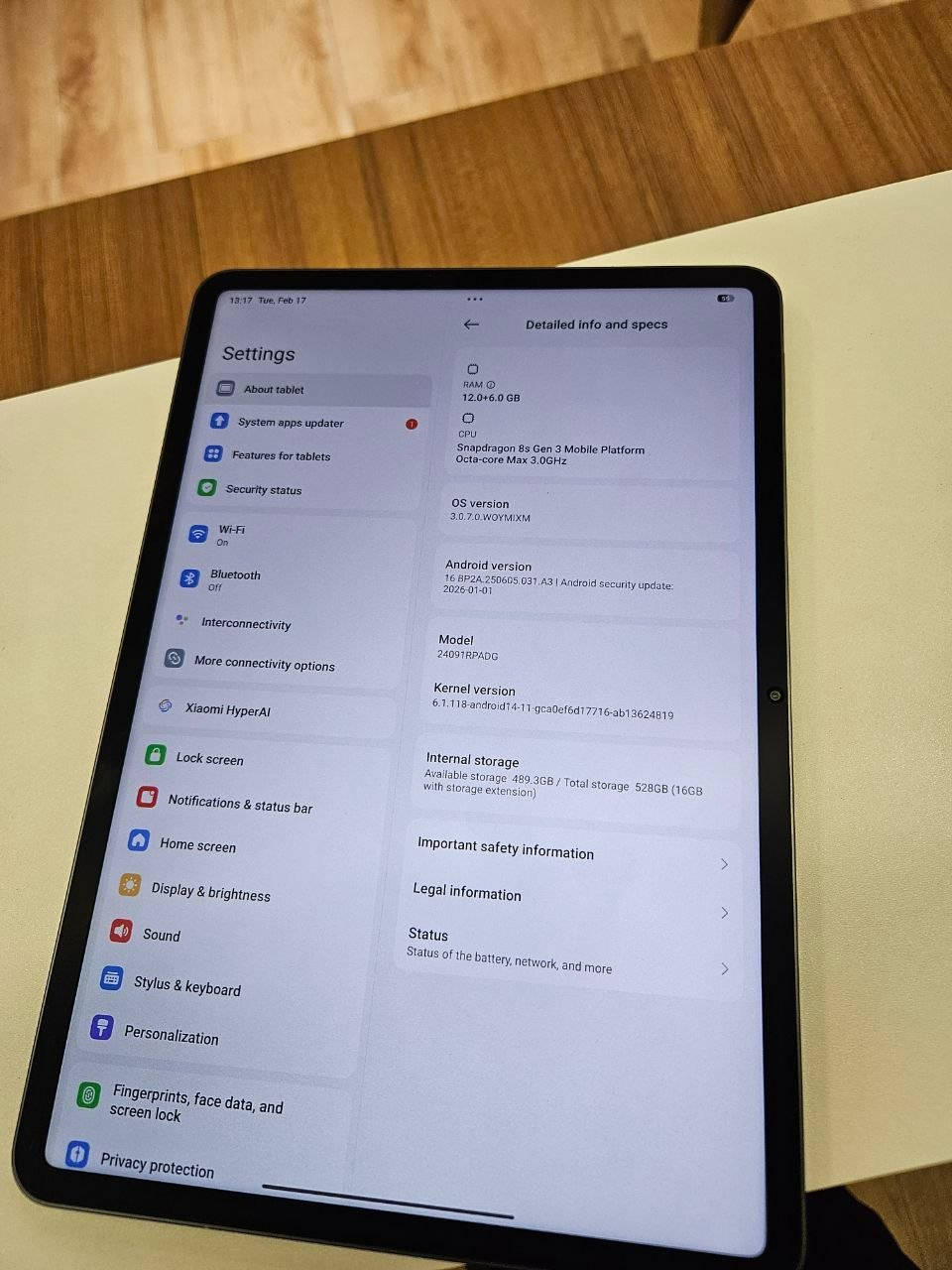 Xiaomi pad 7 pro
Ram 12 GB
Storage 512 GB
Screen 11.2 inch 3k resolution 
Screen papermatte 
Pubg 120 fps
نضافة -خاوێنی: ٩٨- ٩٩% 
كامل ملحقات - کامل ئەشیا
السعر - نرخ: ٥٦٥ الف قفل
توصيل موجود السليمانية, العراق


**إذا كنت صاحب هذا الإعلان وتريد حذفه لأي سبب، رجاءا أرسل رسالة إلى الدعم الفني**
