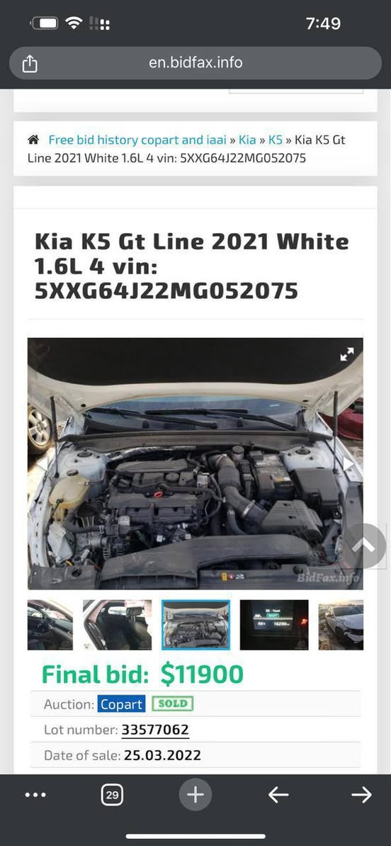 السلام عليكم 
K5 كيا موديل :2021 🔥
اللوان :ابيض 

سعر : 180 
حجم المحرك : 1600
سياره كامله و جاهزه دينار مصرف مابيها ✅
ملاحظة السيارة : فقط جملغ الامامي و وربع بوند صبغ بدون دواخل 100% وموضح في الصوره

ارباگ بلادي

المواصفات : gt line
‌‎بصمة ابواب 
‌‎بصمة تشغيل 
تشغيل عن بعد : Remote Start
‌‎شاشة كبير‏
اوتو هولد :    Auto Hold
اوتو ستارات : Auto Stard 
رادار امامي (تحديد مسار)
‌‎رادار جانبي (نقاط عمياء)
‌‎رادار خلفي (التحذير من الاصطدام)
‌‎حساسات امامي
‌‎حساسات جانبي 
‌‎حساسات خلفي 
نظام : Eco
نظام : Normal
نظام : Sport
تحكيم ستيرين
ستيرين هيتر
كشنات كهربائي 
كشنات هيتر
تبريد لمس
تبريد مركزي
لايتات ليد وعدسة زينون 
بكلايتات LED

وبعد هواية مواصفات…

‌‎تفاصيل اكثر الاتصال علی ارقام التاليه 
***********
***********
‏ WhatsApp 

عنوان📍الموصل
