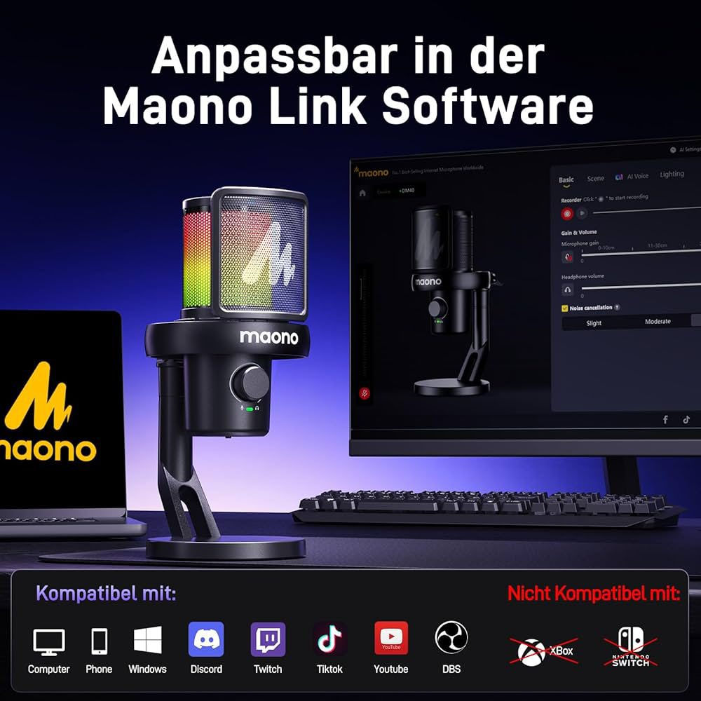 ميكروفون Maono DM40 (وإصداره الاحترافي DM40 Pro) هو ميكروفون مكثف لاسلكي/USB مخصص للألعاب والبث، يتميز بتقنية الذكاء الاصطناعي لعزل الضوضاء وتغيير الصوت (6-10 مؤثرات)، مع دقة صوت 24 بت/48 كيلوهرتز، وإضاءة RGB قابلة للتخصيص، ومراقبة صوتية في الوقت الفعلي عبر مخرج 3.5 ملم، وبطارية تدوم طويلاً (حتى 75 ساعة مع Pro 
جديد السعر 65 الف


**إذا كنت صاحب هذا الإعلان وتريد حذفه لأي سبب، رجاءا أرسل رسالة إلى الدعم الفني**